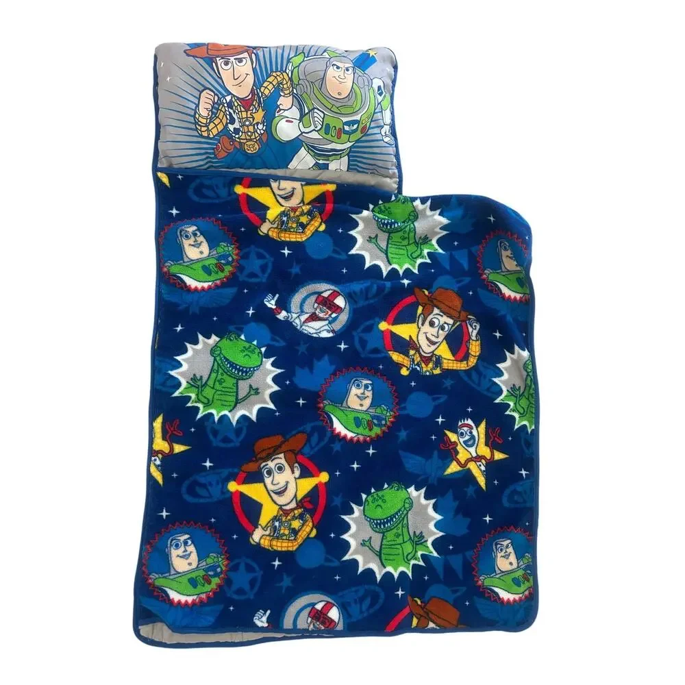 Disney Toy Story 4 Toddler Nap Mat Blue/Green with Pillow & Blanket